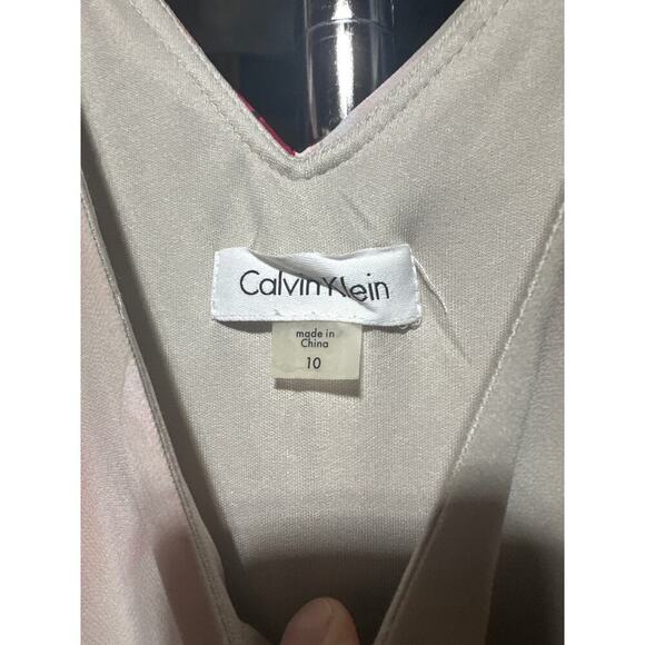 Women’s Calvin Klein Gray Pink Floral Cold Shoulder Maxi Dress Size 10 - Picture 5 of 6